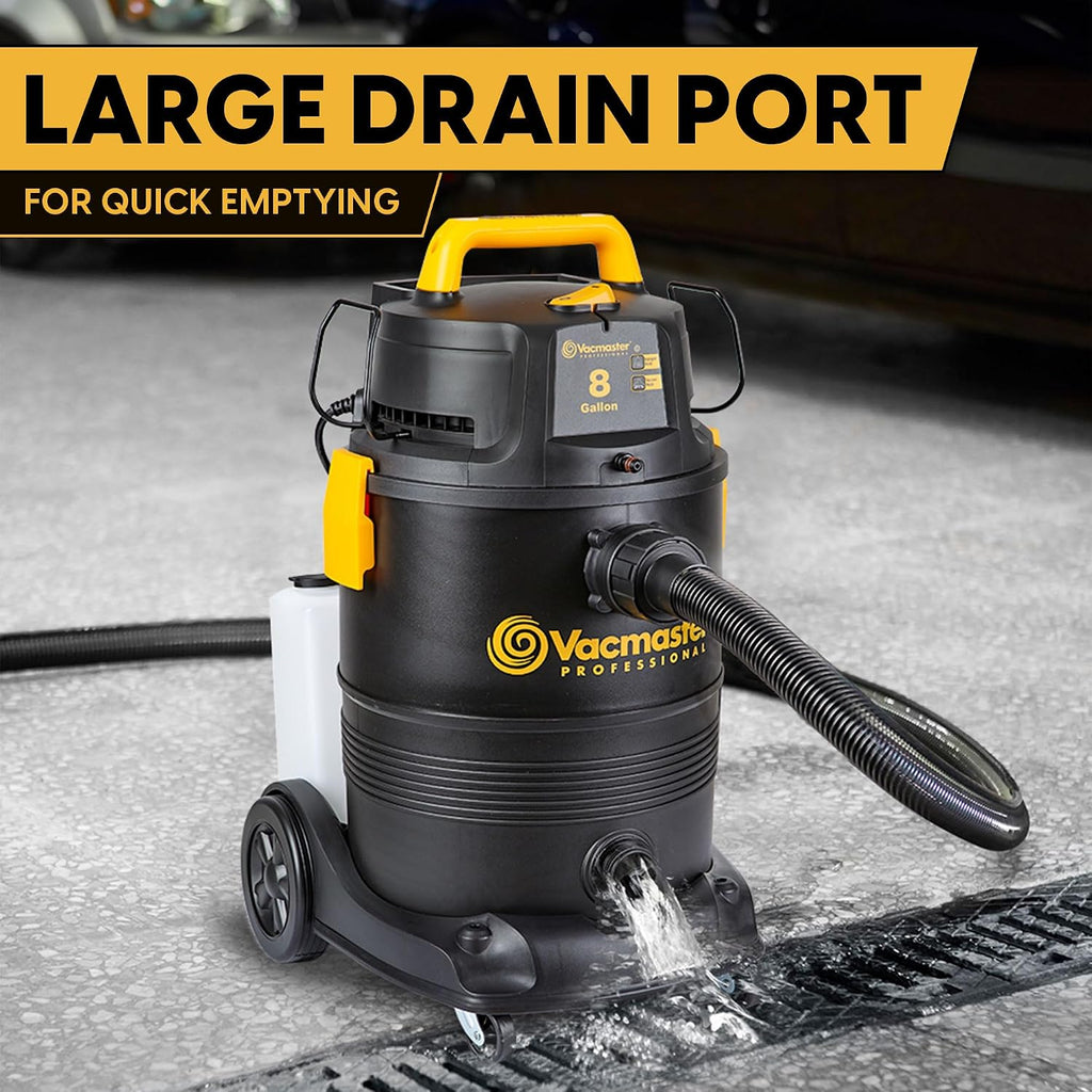 Vacmaster VK809PWR 0201 8 Gallon 5.5 Peak HP Wet/Dry/Upholstery Shampoo Vacuum Cleaner