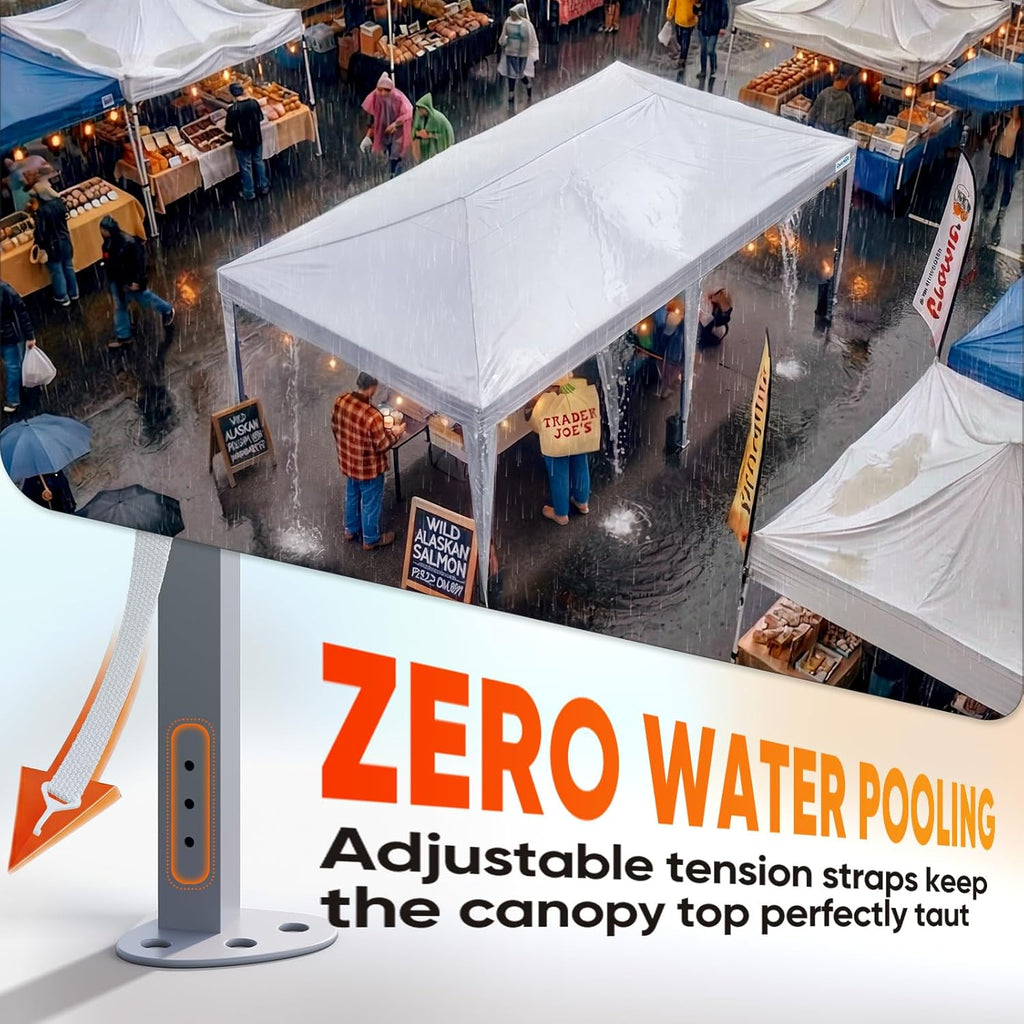 Quictent 10x20 Pop up Canopy Without Sidewalls Easy up Canopy Tent Instant Shelter with Windows for Outdoor Events Parties Weddings Commercials Vendors