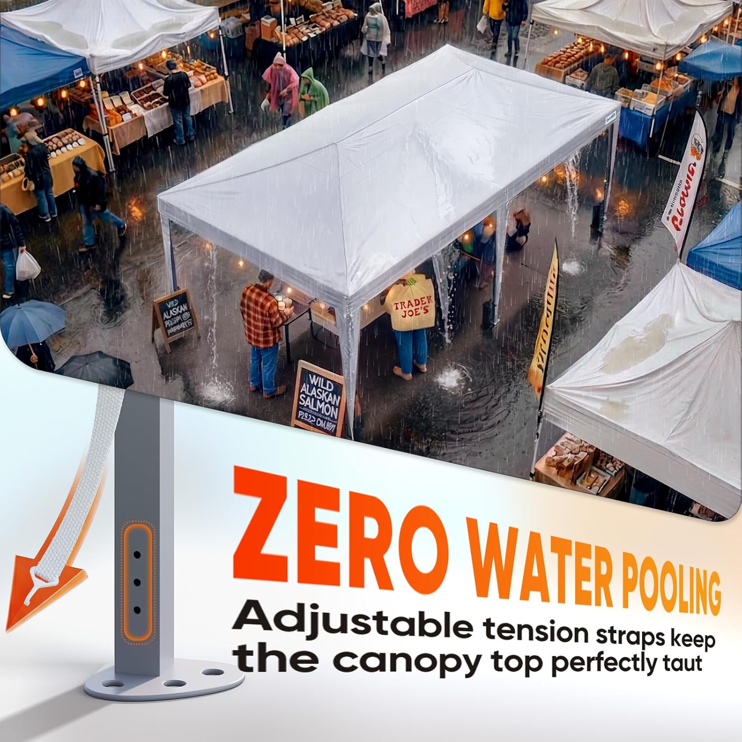 Quictent 10x20 Pop up Canopy Without Sidewalls Easy up Canopy Tent Instant Shelter with Windows for Outdoor Events Parties Weddings Commercials Vendors