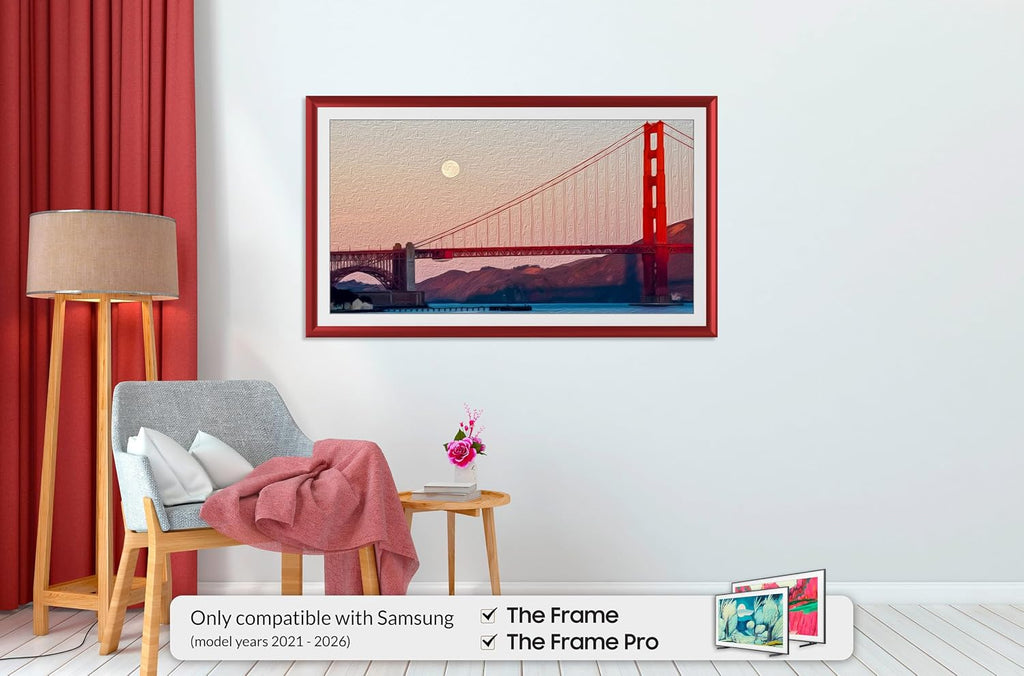 Candy Apple Red Prismatic 55' Alloy Deco TV Frame - Compatible ONLY with Samsung The Frame TVs (Fits 2021-2026, LS03A, LS03B, LS03C, LS03D, LS03FA)