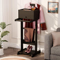 Mens Valet Stand with Drawer & Tray, Wooden Suit Valet Stand for Men Women Modern