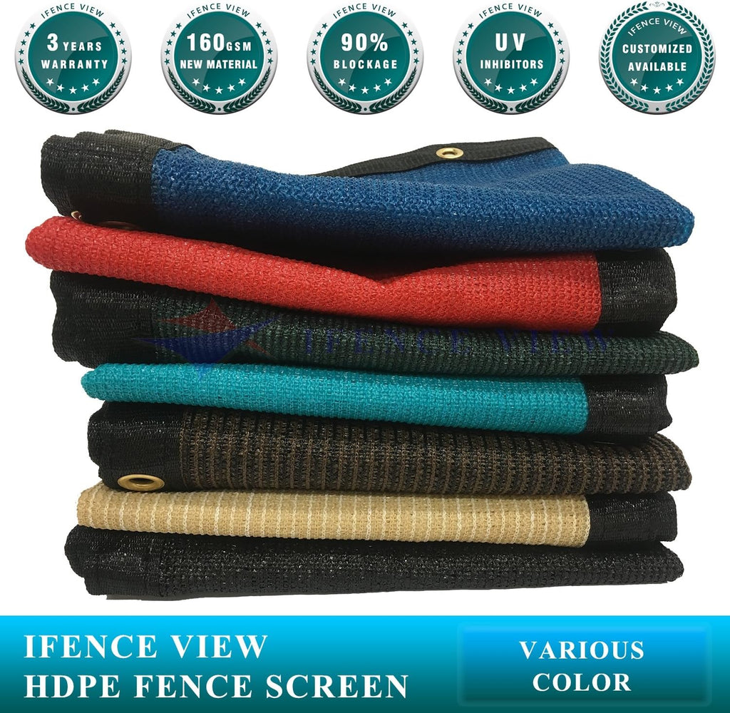 Ifenceview 10' x 45' Black Fence Privacy Screen Fence Cover Panels Mesh Net for Construction Site Yard Driveway Garden Pergolas Gazebos Railing Canopy Awning 165 GSM