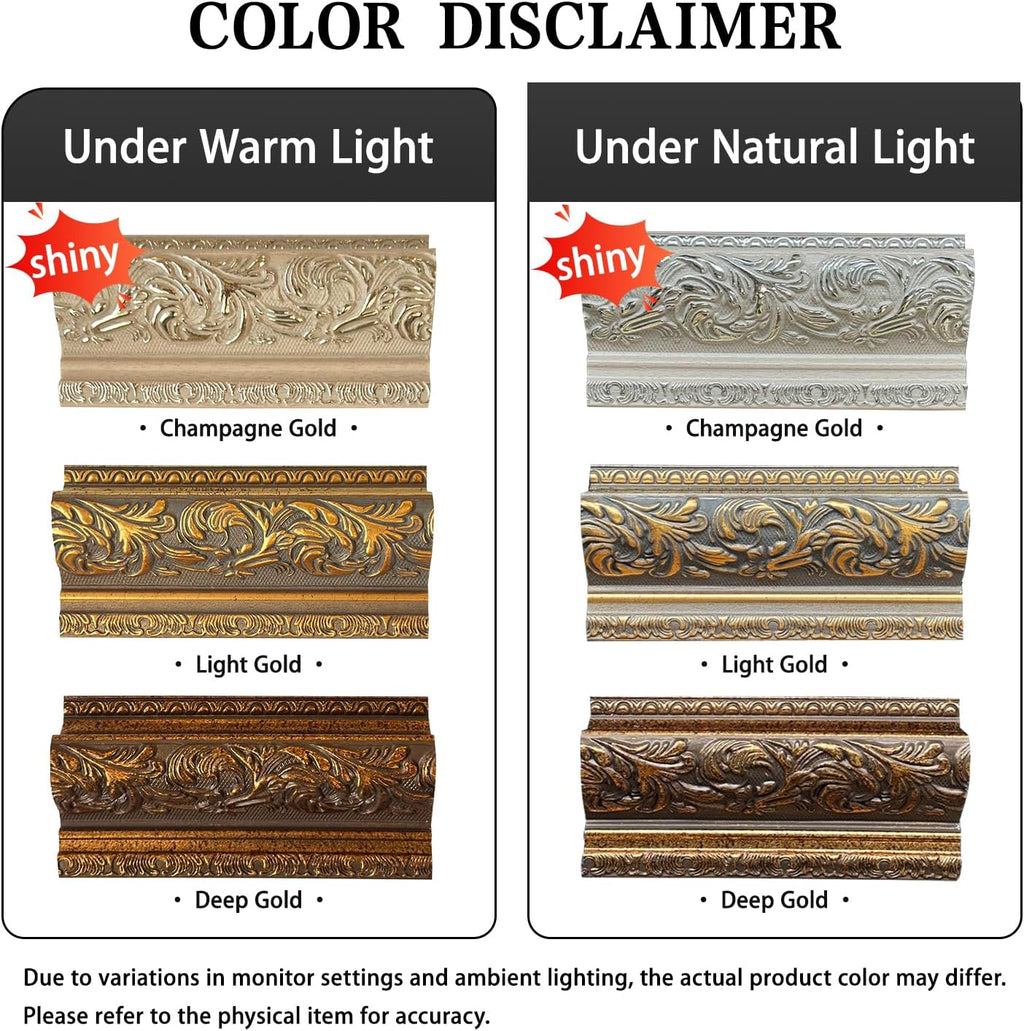 Elegant Vintage-Style TV Frame (DEEP GOLD, 50') - Compatible ONLY with Samsung The Frame TV and Pro TVs (Fits 2021-2026, LS03A, LS03B,LS03C,LS03D,LS03FA,LS03FW)