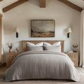 EVERGRACE Cross Stitch Pre-Washed Cotton Quilt Bedding Set King Size, Oversized 3 Pieces Lightweight Bedspread Coverlet for All Season, with 2 Matching Shams, Taupe,108'x96'