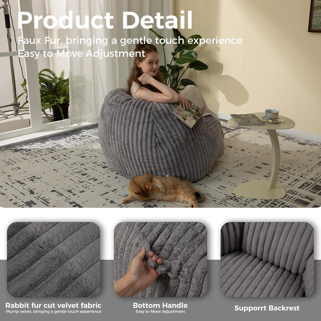 EBENCHICO Bean Bag Chair for Adults and Teens, Comfy Cozy Bean Bag Chairs,Beanbag Chair for Dorm Lazy Couch Sofa Chair Living Room Gaming,Reading