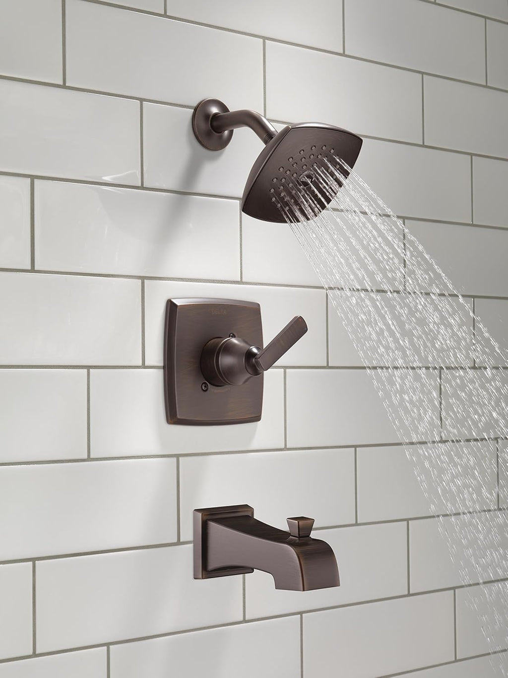 Delta Faucet Ashlyn 14 Series Single-Handle Tub and Shower Trim Kit, Shower Faucet with Single-Spray Touch-Clean Shower Head, Venetian Bronze T14464-RB (Valve Not Included)
