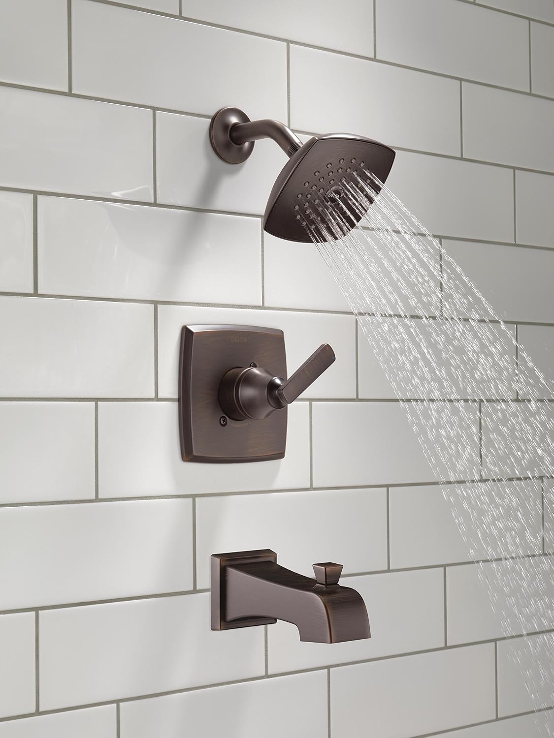 Delta Faucet Ashlyn 14 Series Single-Handle Tub and Shower Trim Kit, Shower Faucet with Single-Spray Touch-Clean Shower Head, Venetian Bronze T14464-RB (Valve Not Included)