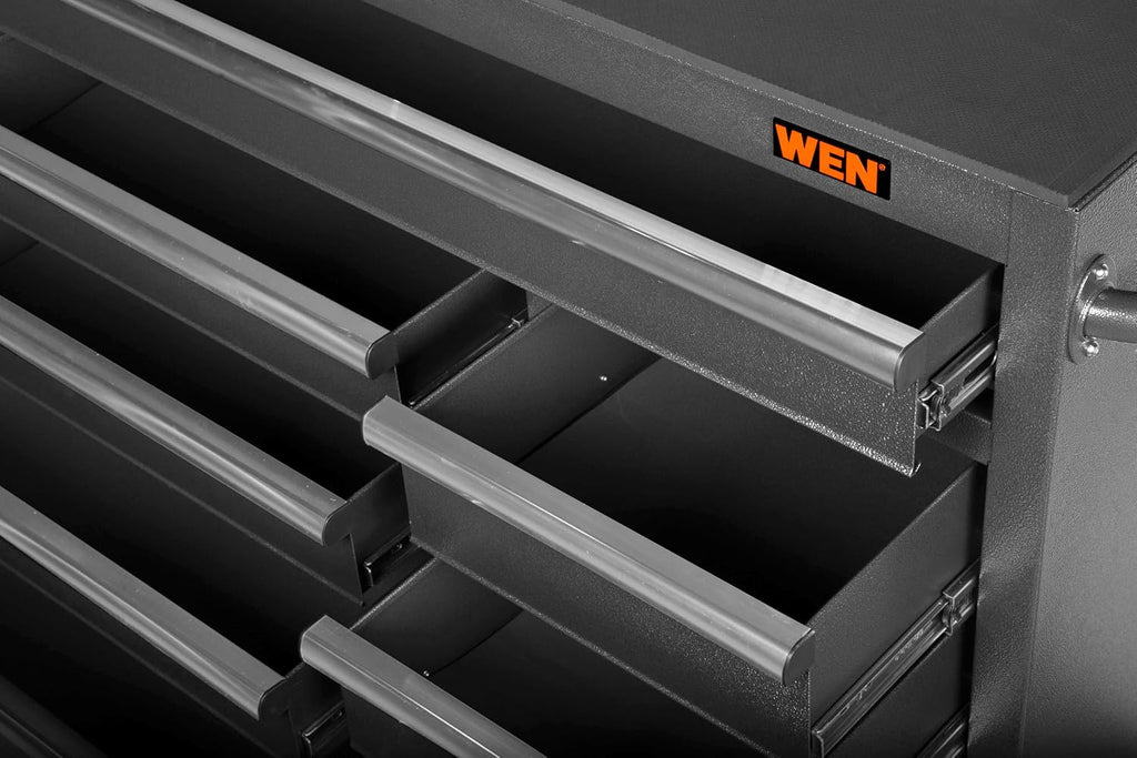Wen 42-Inch Premium Rolling Tool Cabinet, Black, Heavy Duty 21-Gauge Powder-Coated Steel Construction (GG422B)