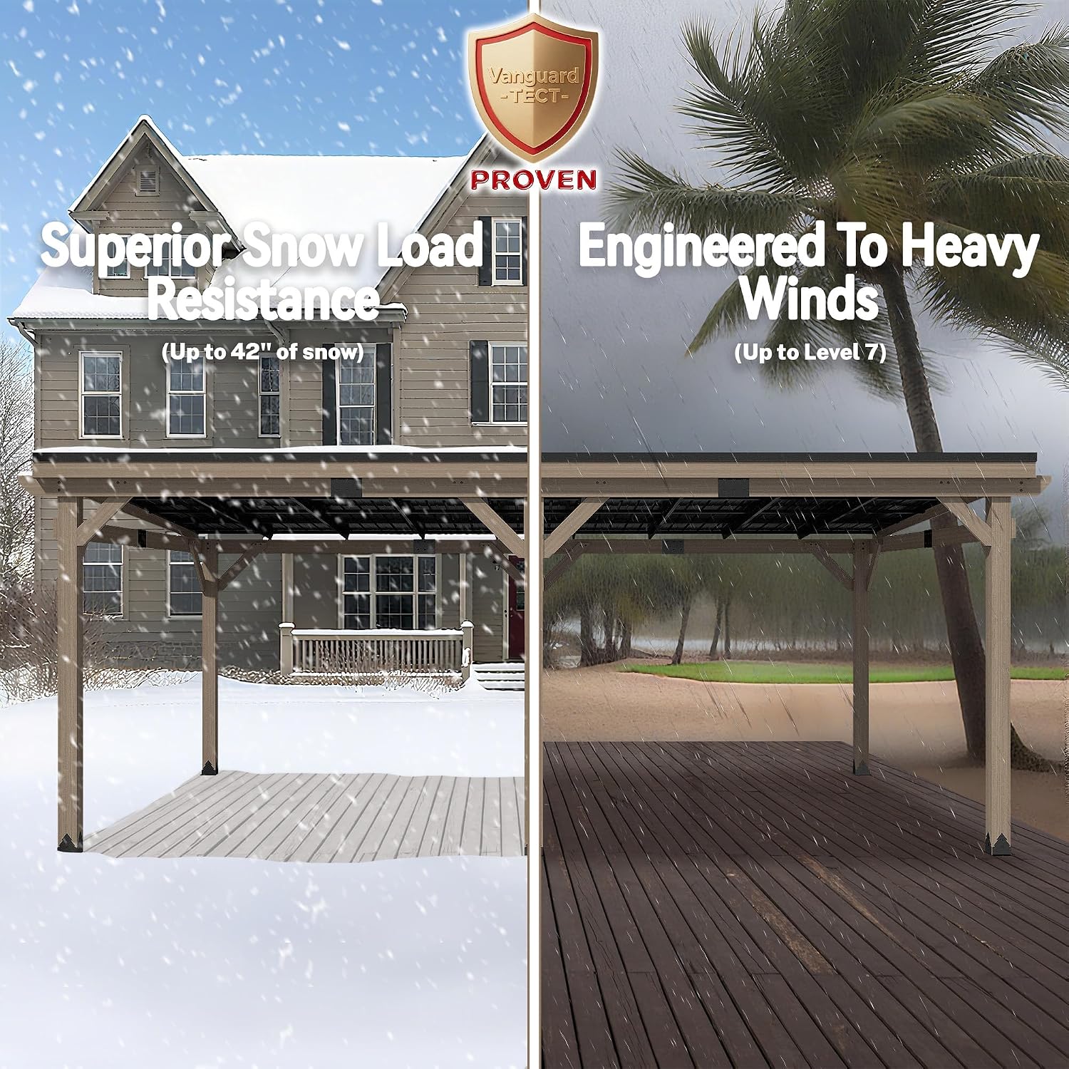 12x20FT Wall Mounted Gazebo Ceder Wood Lean to Gazebo with Sloping Roof Outdoor Hardtop Pergola Awnings with Galvanized Steel Roof for Patio, Deck, Backyard
