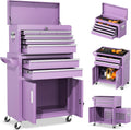 INTERGREAT 8 Drawers Tool Chest, 42'' Large Rolling Tool Chest with Drawers, Detachable Top Tool Box, Tool Cabinet for Repair Room,Warehouse, Rolling Tool Box with Hooks,Tray Divider,Liners(Purple)