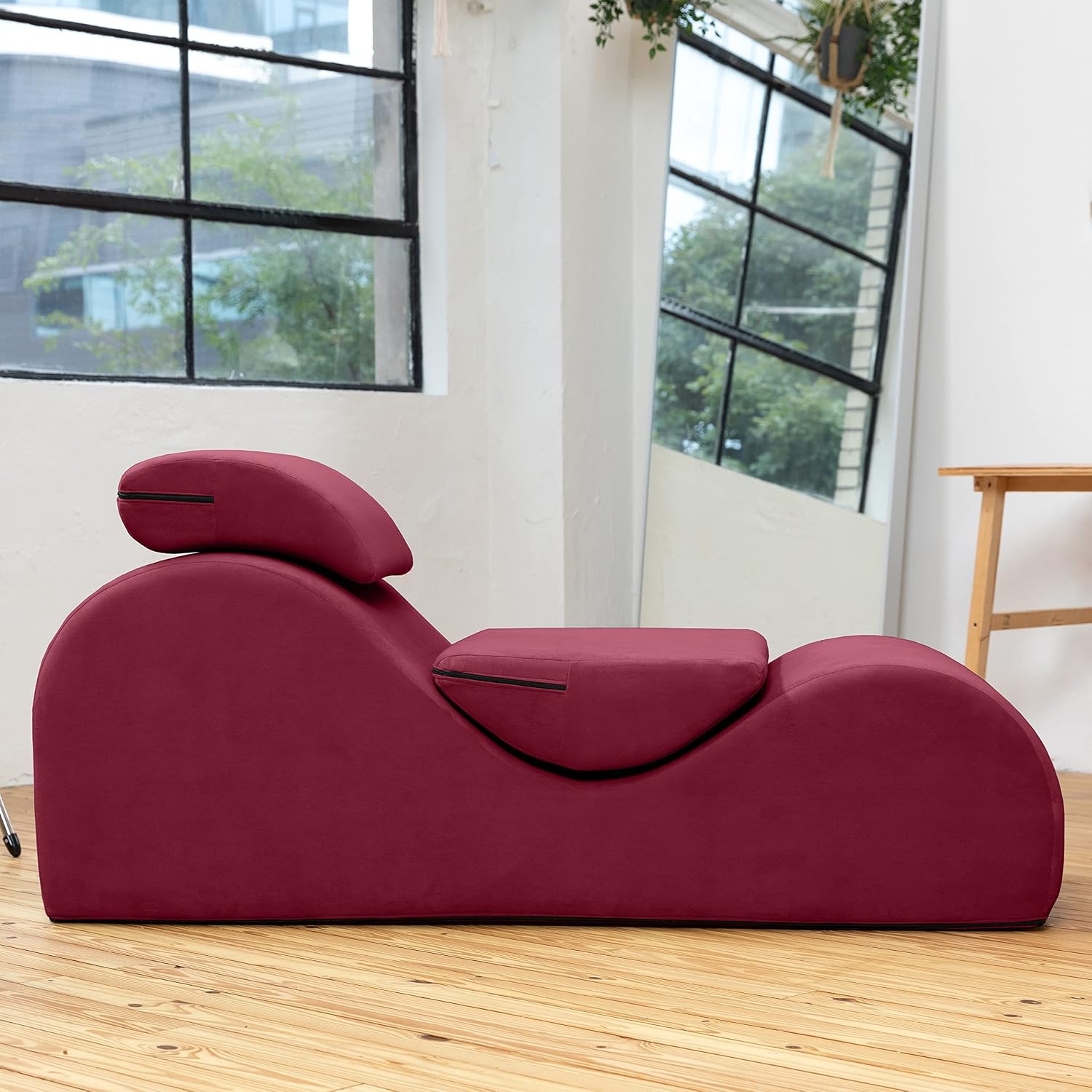Avana Luvu Lounger - Chaise Lounge Chair for Yoga, Exercise, Massage - High Density Foam - Made in The USA - Red