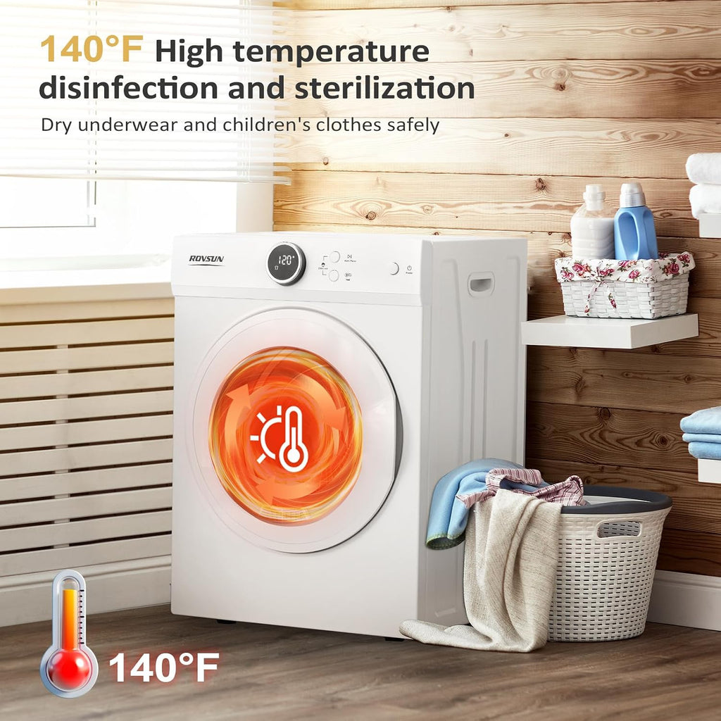 ROVSUN 1.8CuFt Portable Clothes Dryer and 25LBS Full-Automatic Washing Machine Set, Compact Laundry Washer and Dryer Combo Set with Stainless Steel Inner Tub, for Apartment, Dorms, Home