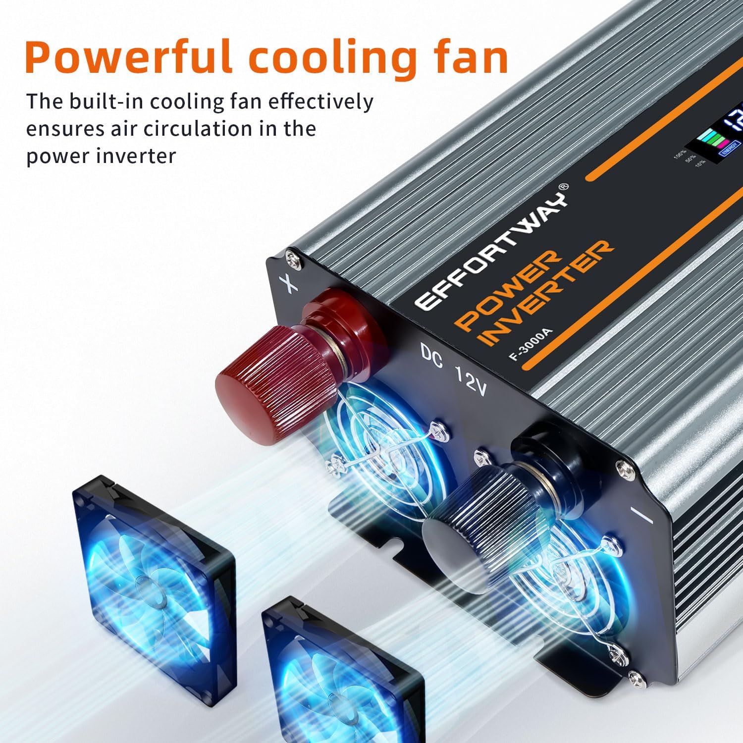 3000 watt Power Inverter DC 12V to AC 110V/120V Converter,6000w Peak.Comes with LCD Display,Wireless Controller,4AC outlets,4 USB.RV Inverter,Suitable for Camping,and Off-Grid Solar Inverter Systems