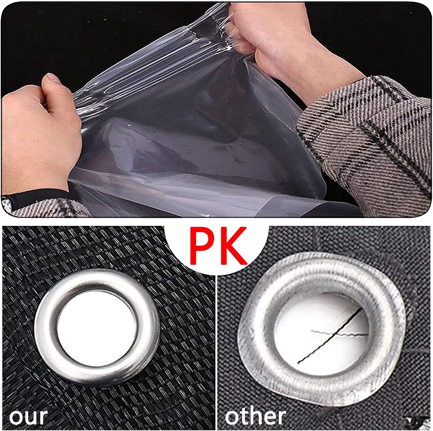 Outdoor Waterproof Curtains Clear Tarp Plastic Transparent Side Panels with Grommets for Porches, Pergola, Gazebo(12' x 20')