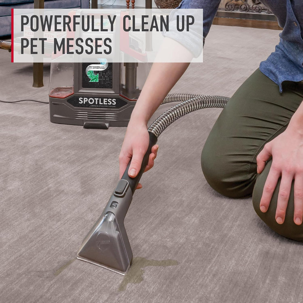 Hoover Spotless Portable Carpet + Upholstery Spot Cleaner Machine, Lightweight Shampooer Machine, Pet Stain Remover, Car and Auto Detailer, Pair with Hoover Carpet Cleaner Solution