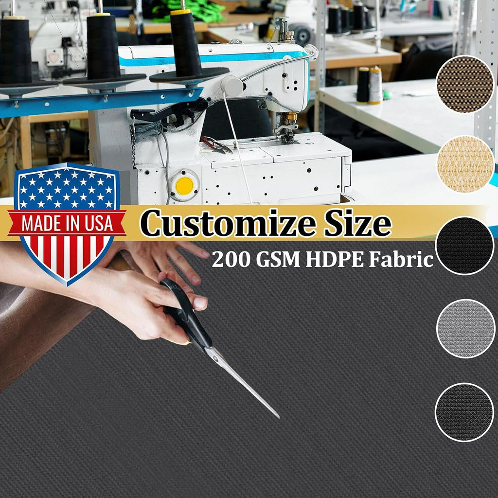 Shade&Beyond Customized Size 12' X 20' Shade Cloth with Grommets, 90% UV Protection Pergola Shade Cover Mesh Tarp Sun Screens for Patio GN06, Dark Gray