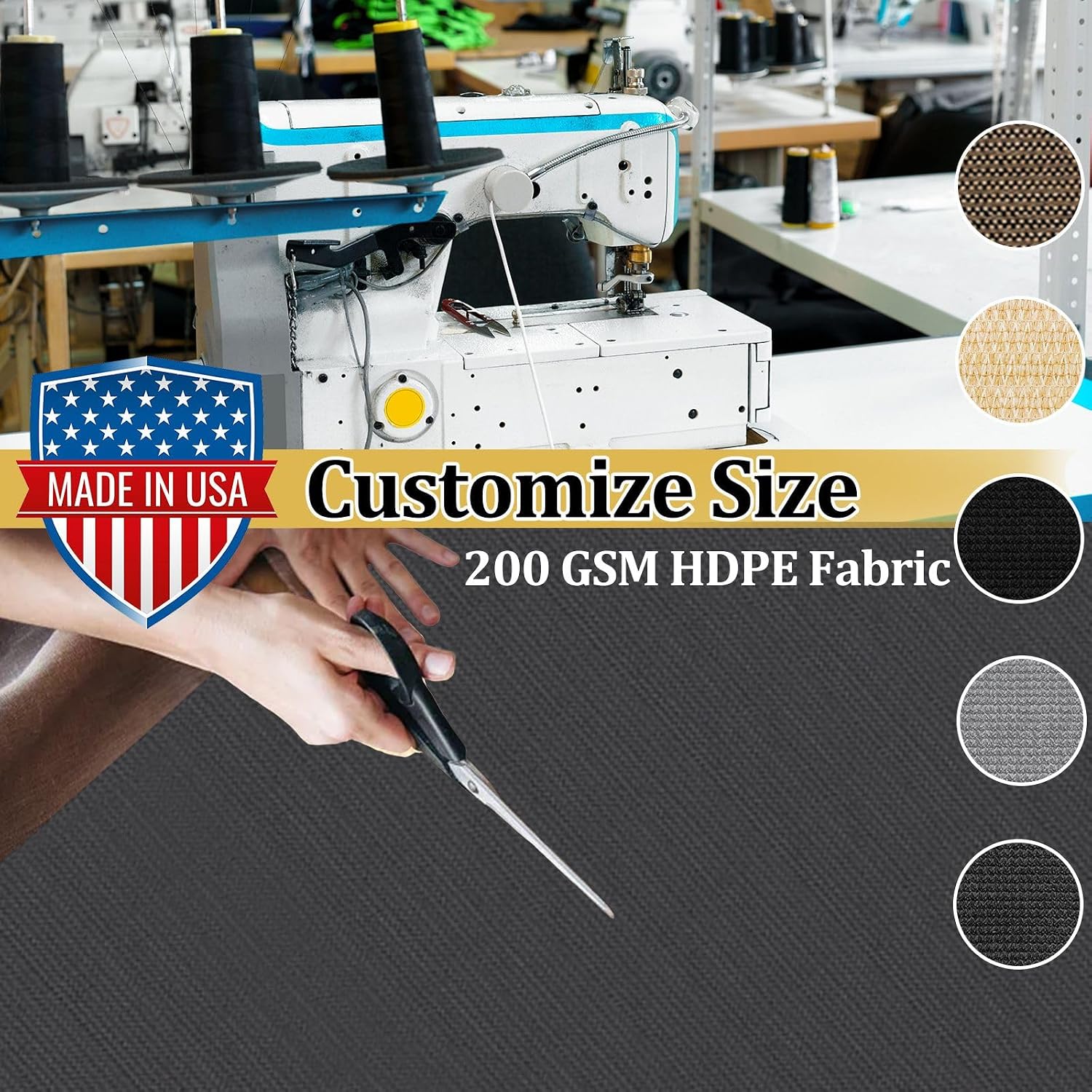 Shade&Beyond Customized Size 12' X 20' Shade Cloth with Grommets, 90% UV Protection Pergola Shade Cover Mesh Tarp Sun Screens for Patio GN06, Dark Gray