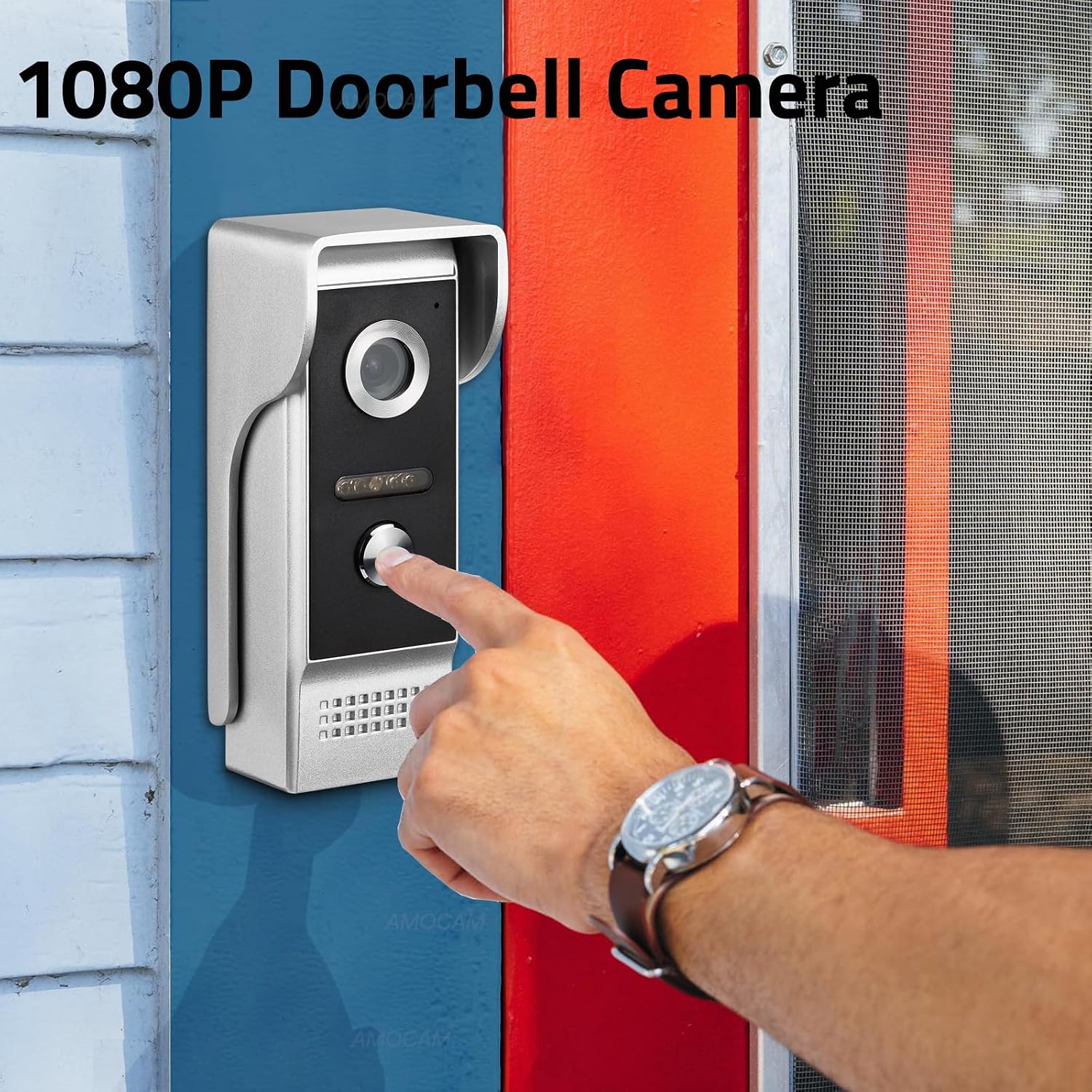 1080P Wired Video Doorbell Intercom System, 9 Inches Monitor Video Doorbell Door Phone Kits Support Unlock, Monitoring, Dual-Way Intercom for Villa Home Office Apartment, 1 Camera-2 Monitors