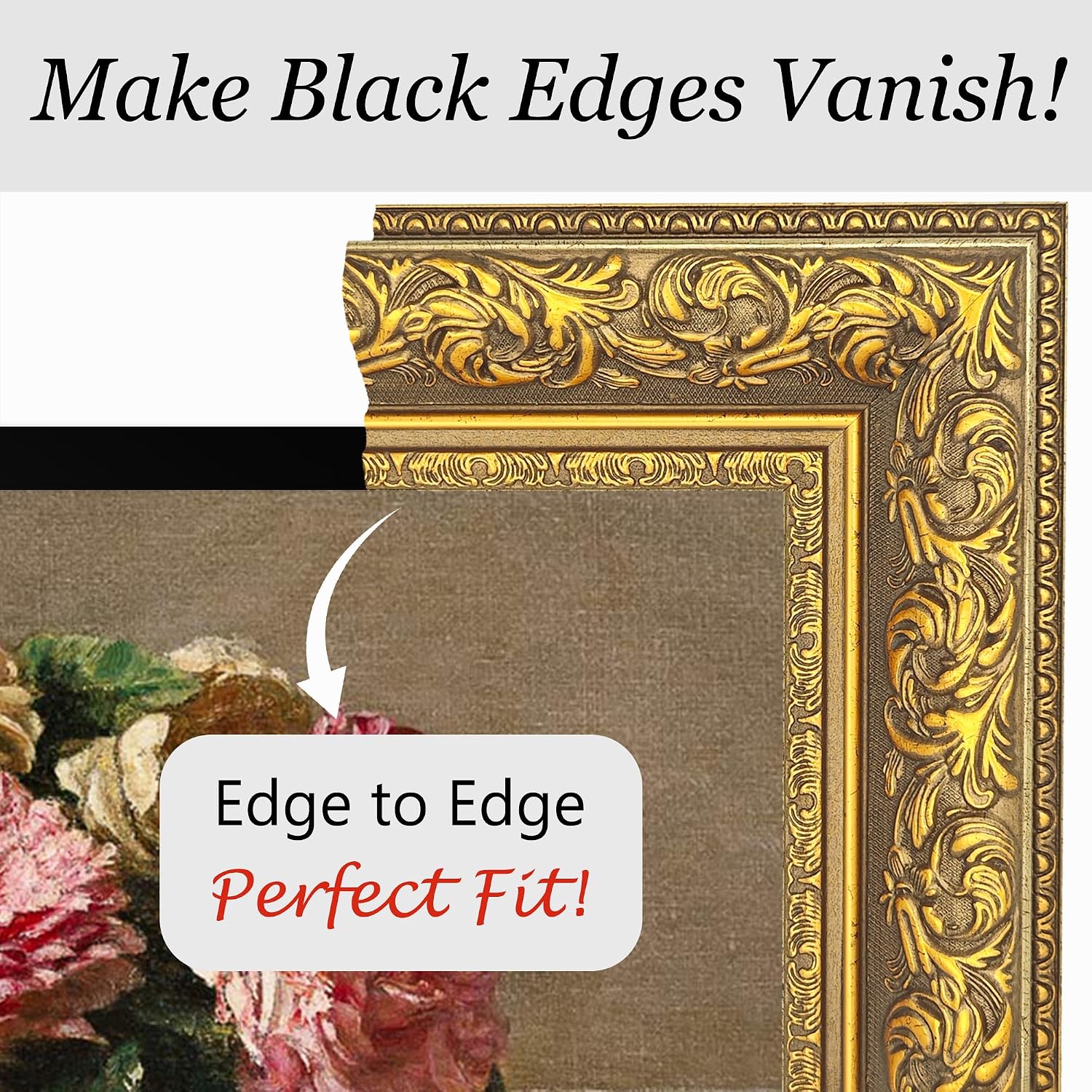Classic Vintage Light Gold 43' TV Frame - Compatible ONLY with Samsung The Frame TV (Fits 2021-2026 Models, Model Codes: 43LS03A/B/C/D/FA/HE)