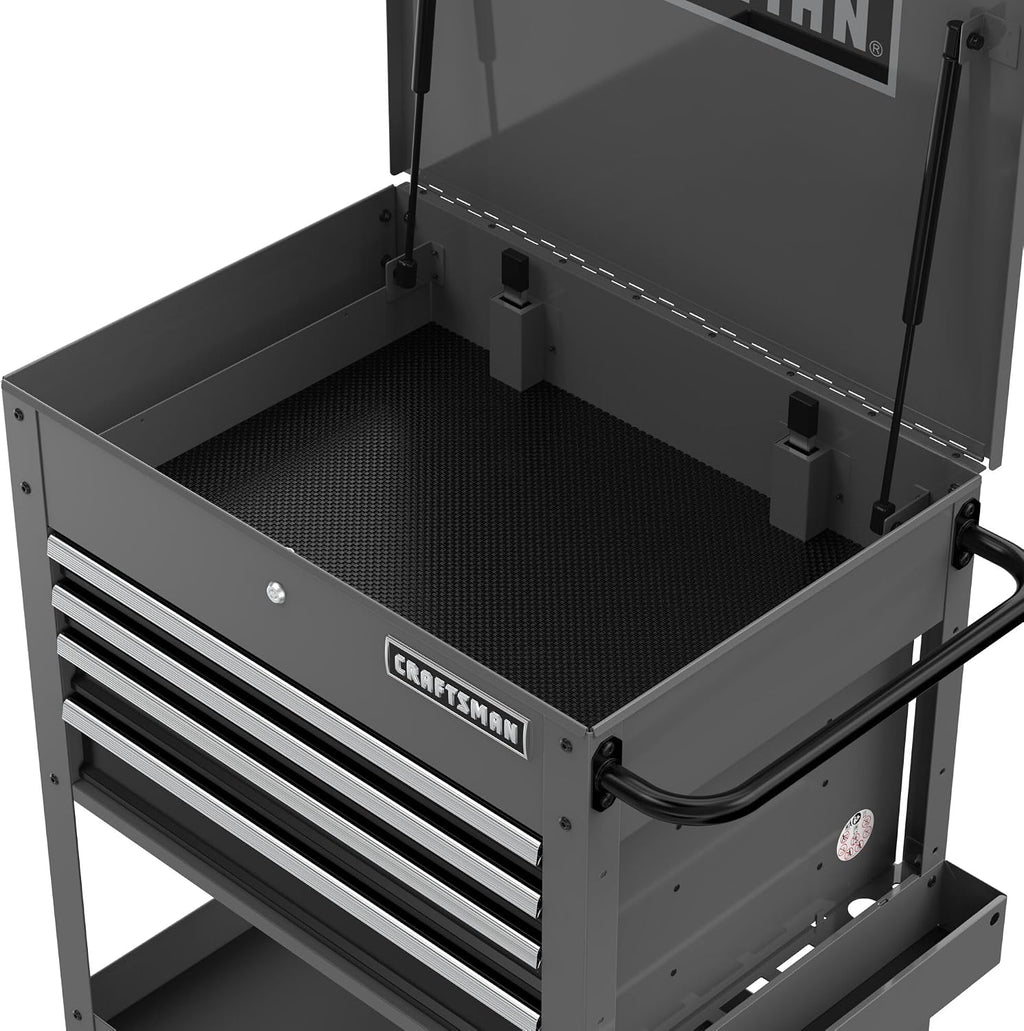 CRAFTSMAN Tool Chest with Wheels, Rolling Cart with Drawers, Power Outlets and USB Port, Steel Storage Tool Cabinet with 4 Drawers, Toolbox on Wheels, Supports up to 700 lbs, Grey (CMST98276GB)