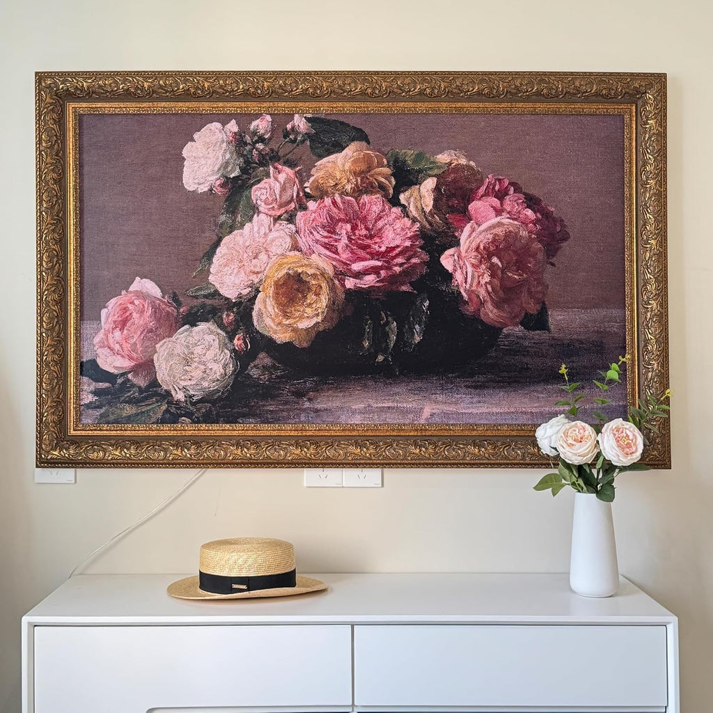 Elegant Vintage-Style Deep Gold 65' TV Frame - Compatible ONLY with Samsung The Frame TV and Pro TVs (Fits 2021-2026 Models, Model Codes: 65LS03A/B/C/D/FA/FW/HE/HW)