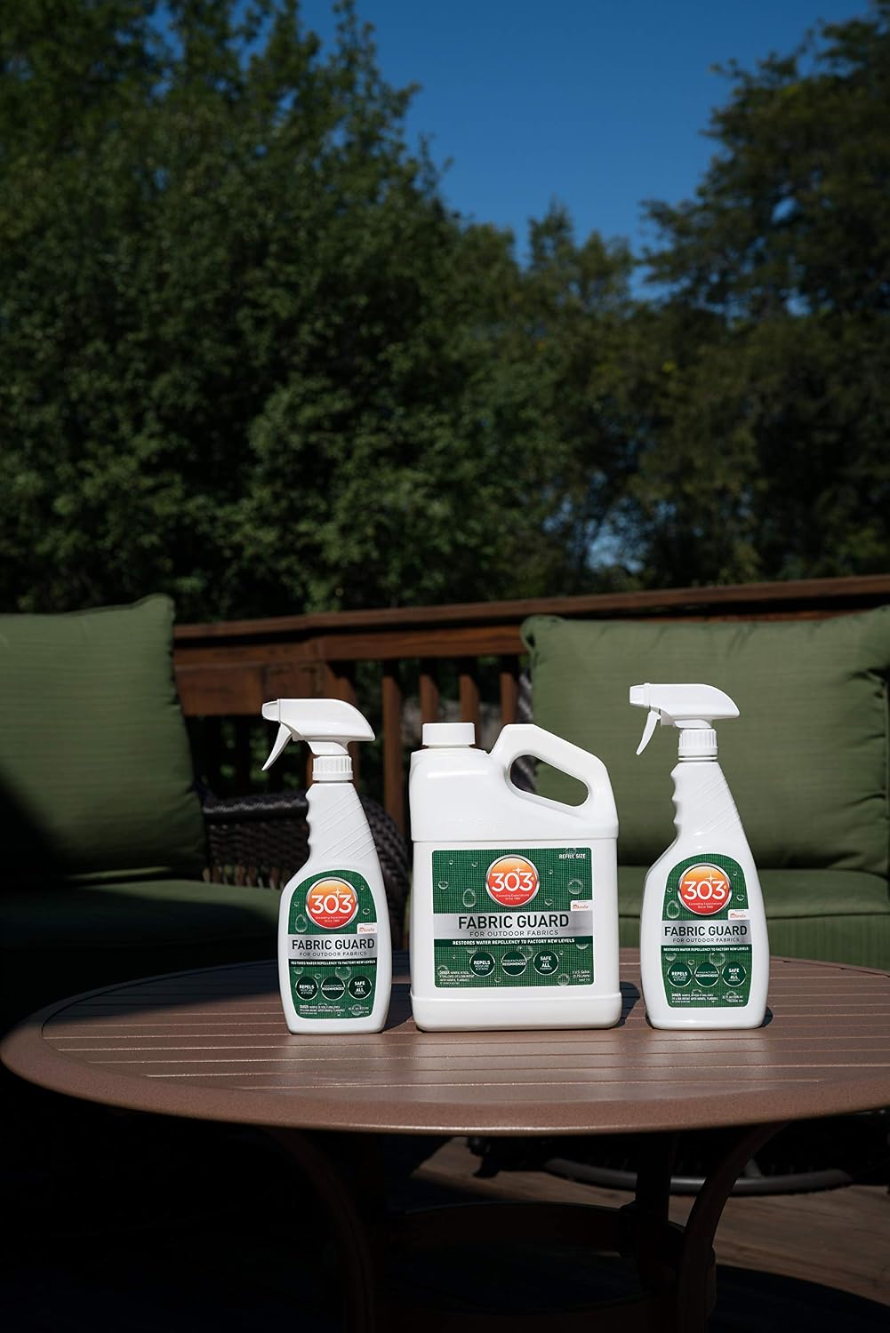 303 Products Fabric Guard, Water Repellent Spray for Outdoor Fabrics – Protects Upholstery, Cushions & Canvas, Stain Protection, Sunbrella Recommended, 1 Gallon (4-Pack)