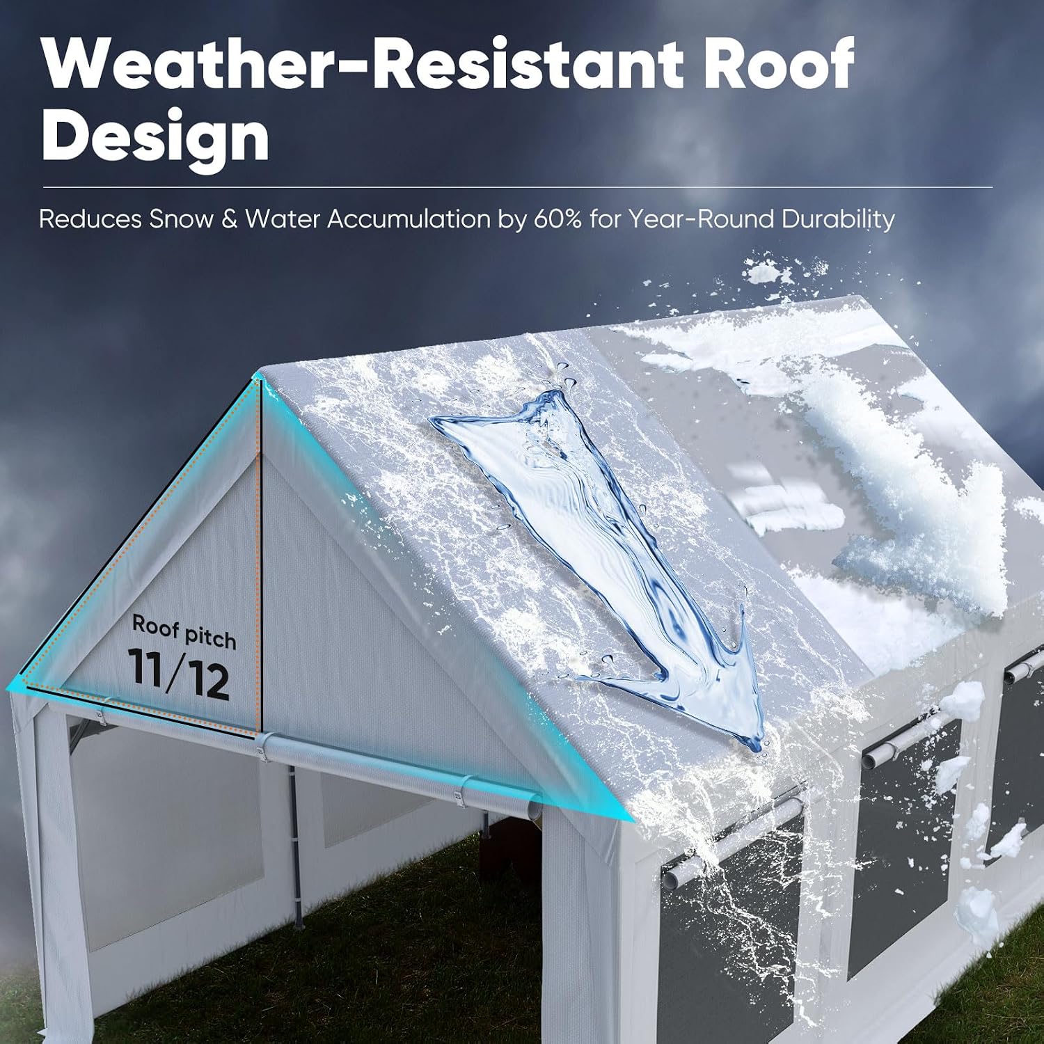 Quictent 10x20 ft Heavy Duty Carport Canopy, Waterproof Outdoor Shelter with Ultra-High Peak & Ventilation Windows, Portable Garage for Parking, Storage, Events & Wedding, Whtie