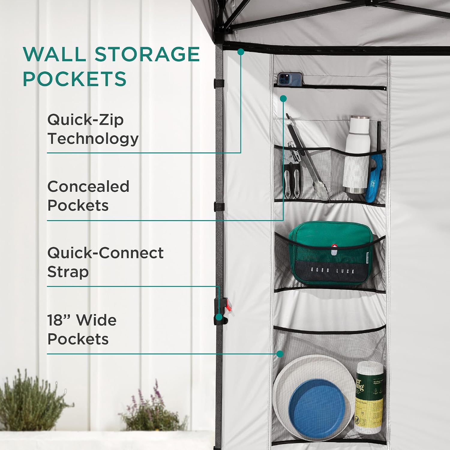Best Choice Products 10x10ft Pop Up Canopy Tent with Sidewall, 1 Person 1 Minute Set Up, Carry Case, 4 Weight Bags - White