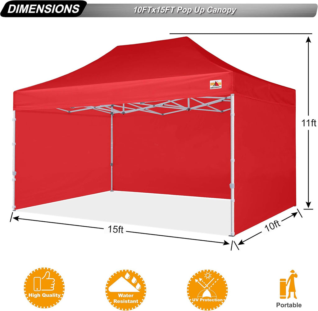 ABCCANOPY Premium Canopy Tent Commercial Instant Shade 10x15 Premium-Series, Red
