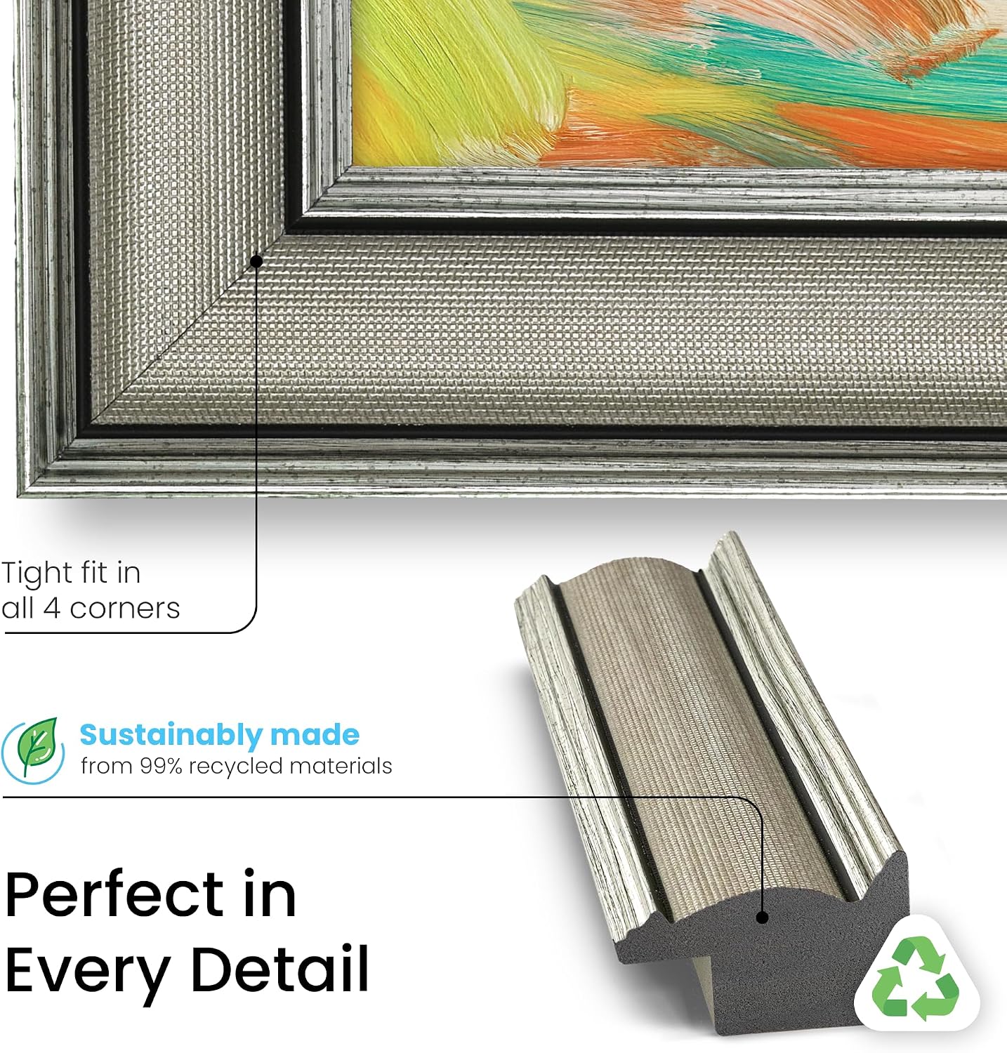 Industrial Nickel 32' Slim Deco TV Frame - Compatible ONLY with Samsung The Frame TVs (Fits 2021-2026, LS03A, LS03B, LS03C, LS03D, LS03FA)