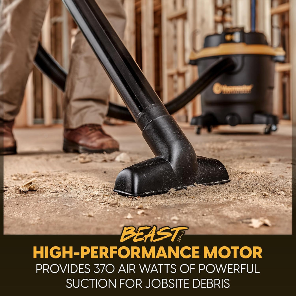 Vacmaster Professional - Professional Wet/Dry Vac, 12 Gallon, Beast Series, 5.5 HP 2-1/2' Hose (VJH1211PF0201) , Black