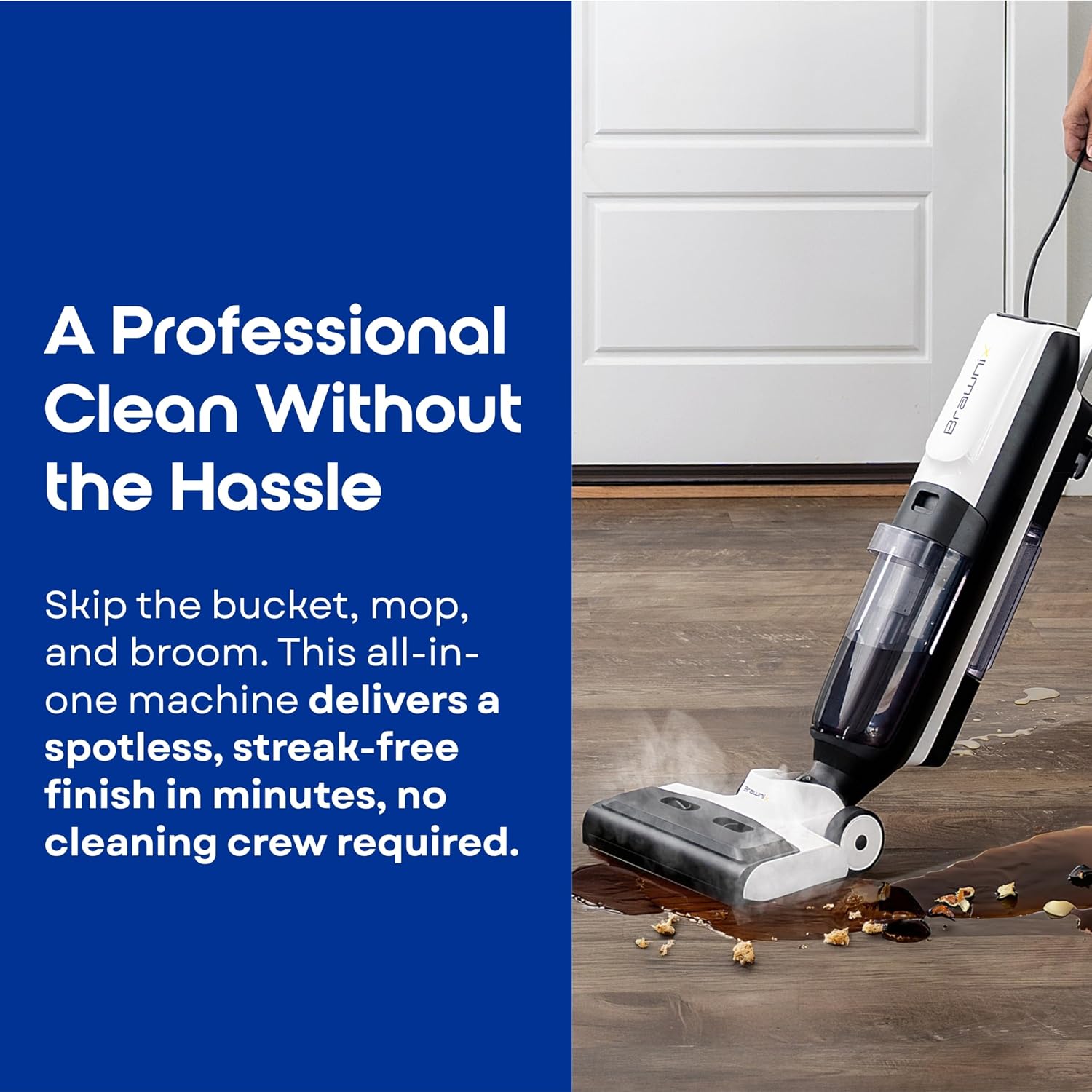 Wet Dry Vacuum and Mop for Hard Floors | Digital Display | Great for Sticky Messes, Pet Hair, Picks Up Debris & Deep Scrubs | Self Cleaning | Vacuum Cleaner for Hard Floors and Area Rugs