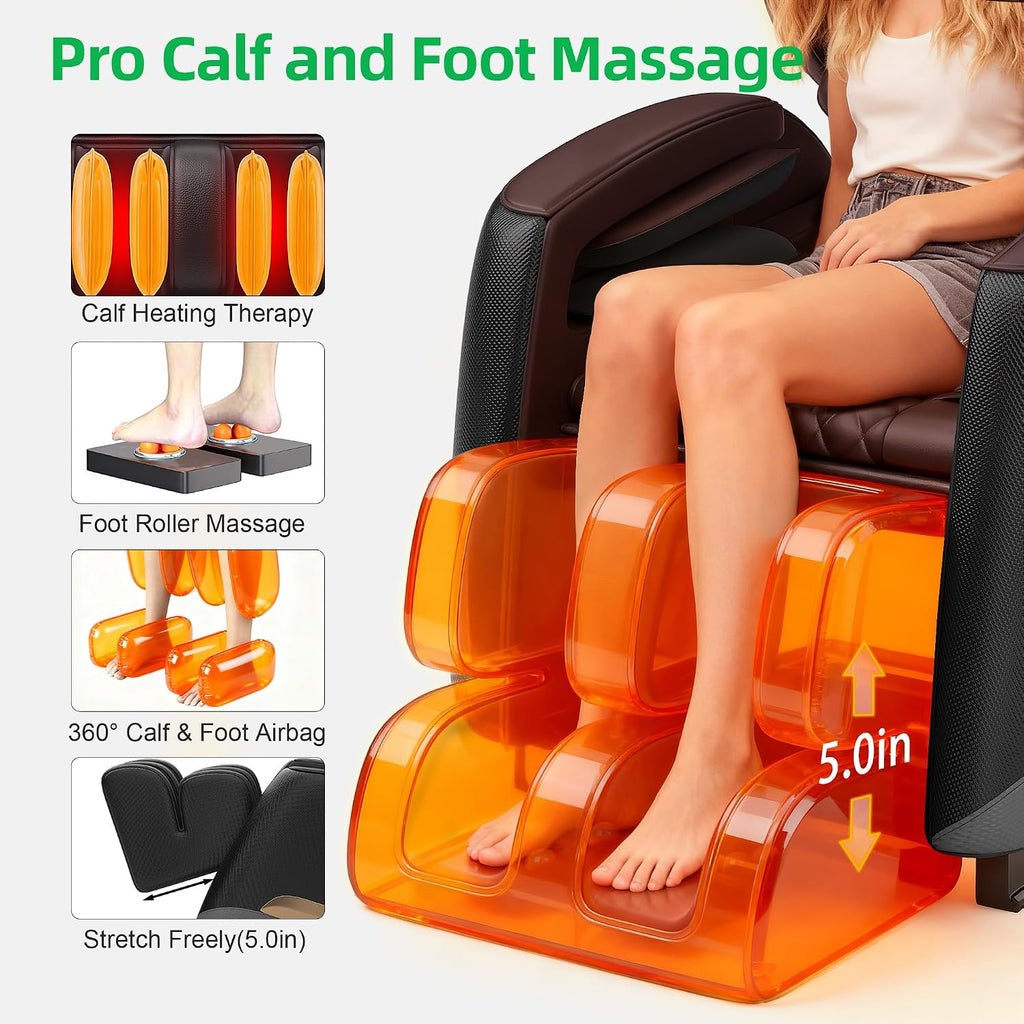 Massage Chair Full Body, Zero Gravity Massage Chair - Upgraded 10 Fix Rollers, 2026 Massage Chairs Full Body and Recliner with Heating, Foot Massage, Airbags, Home Office Relaxation