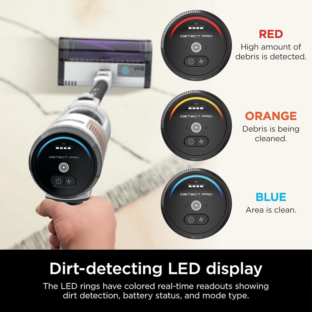 Shark IW1111 Detect Pro - Lightweight Cordless Vacuum Cleaner with HEPA Filter, Portable Handheld Attachment, Crevice Tool, Rechargeable Multi-Surface Stick Vacuum for Household Pet Hair, Dark Grey