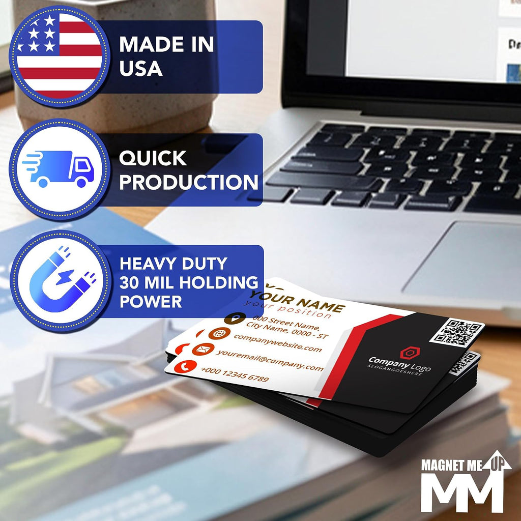 Magnet Me Up Customizable Business Card Magnets 4.125 x 2.5-1000 Pack Heavy-Duty 30 Mil Thick for Strong Hold- Personalized Magnet for Business, Networking, Advertising & Branding, Made in USA
