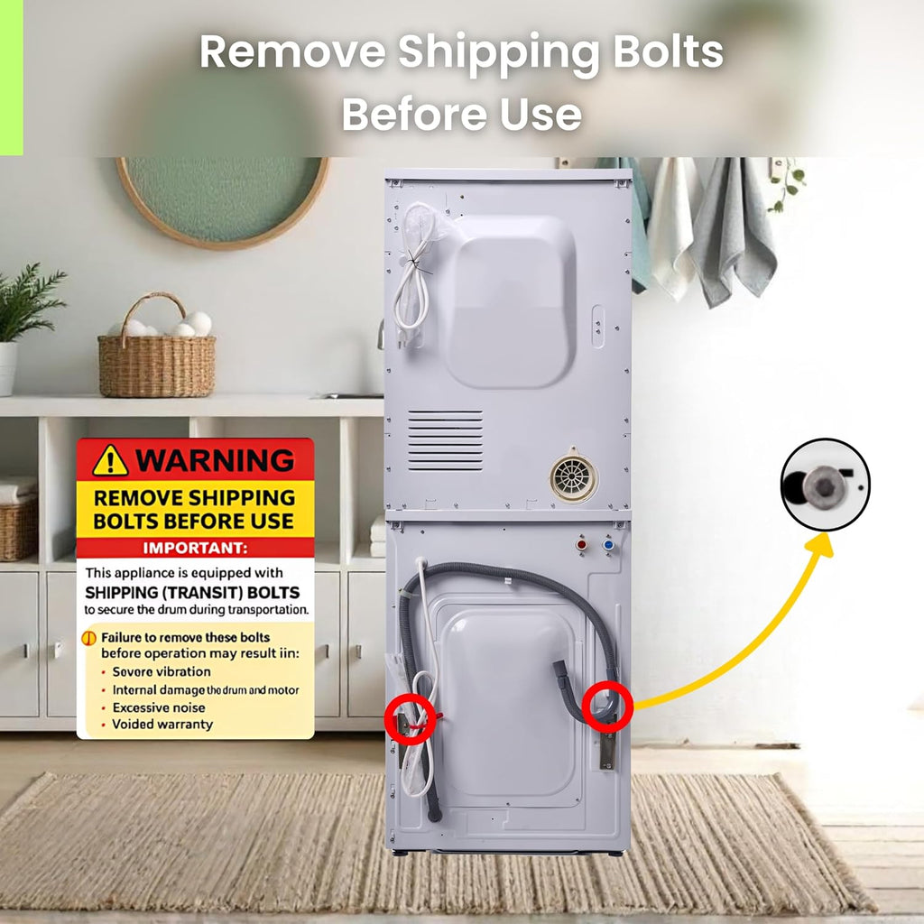 Equator MARINE ANTI CORROSION Stackable Compact Washer 1.6cf+Sensor Dryer 3.1cf 110V