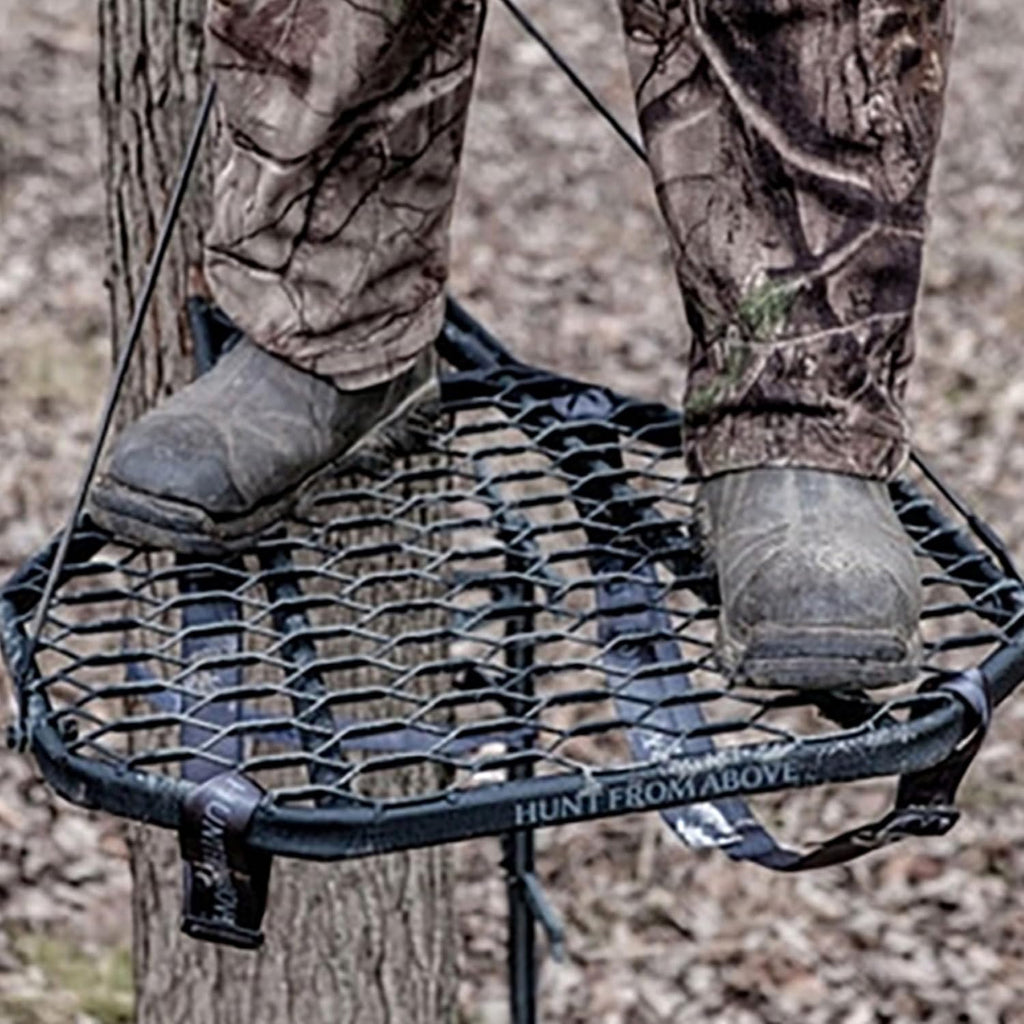 Hawk Hang-On Deer Hunting Tree Stand with XL Seat and Platform, Kickback LVL