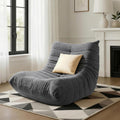 Bean Bag Chairs for Adults, Lazy Sofa Chair with Memory Foam Teddy Velvet Fabric, Large Beanbag Sofa Chair for Bedroom Living Room Dorm Office (Dark-Grey)