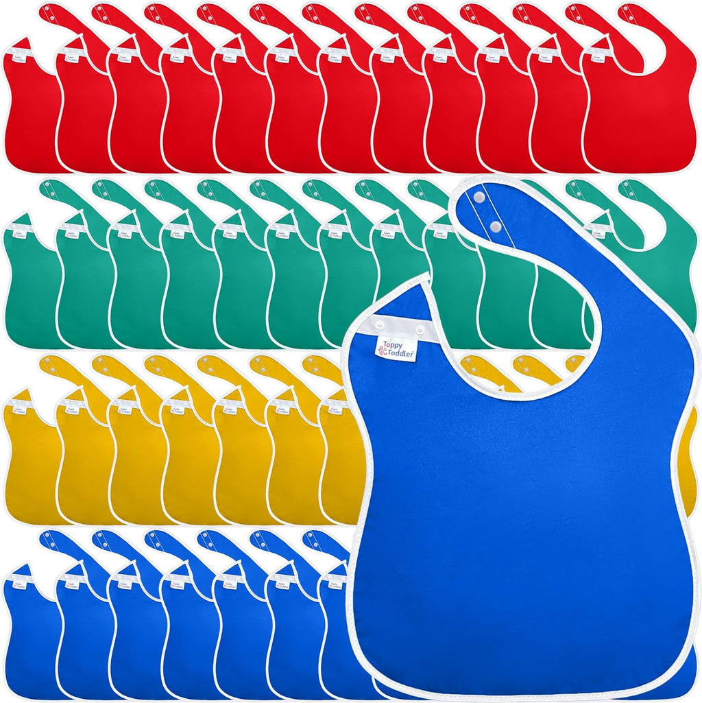 Large Waterproof Baby Bibs for 1-4 years old – Lightweight, Soft & Durable Bibs for Girls and Boys