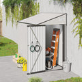 8 X 4 Ft Outdoor Storage Shed, Metal Garden Tool Shed with Lockable Door, Outdoor Door Storage Cabinet for Patio, Garage, Poolside, Bikes, and Garden (White)
