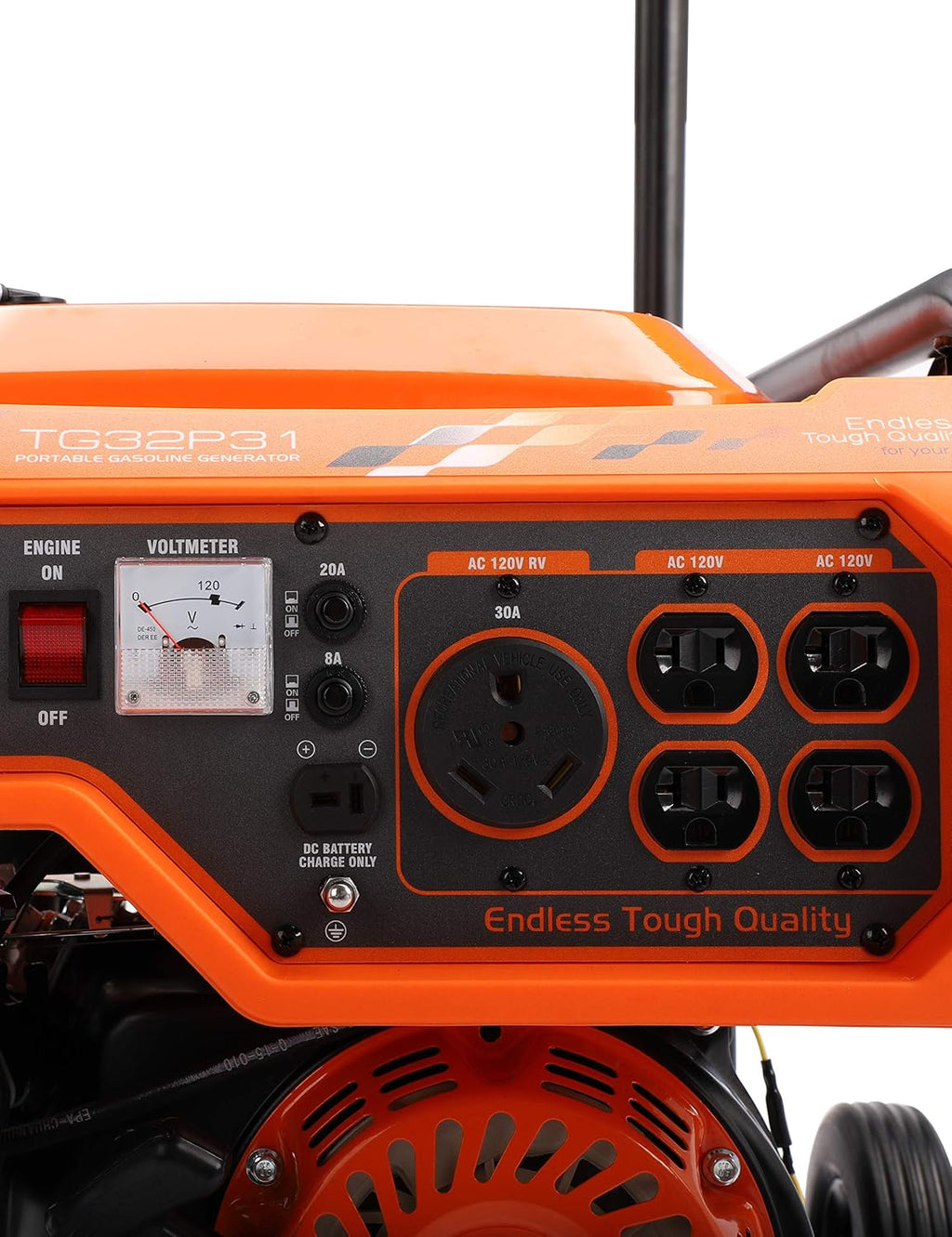 ETQ-13 Tough Quality 3600-Watt Gas Powered Generator, Extremely Quiet- CARB Compliant