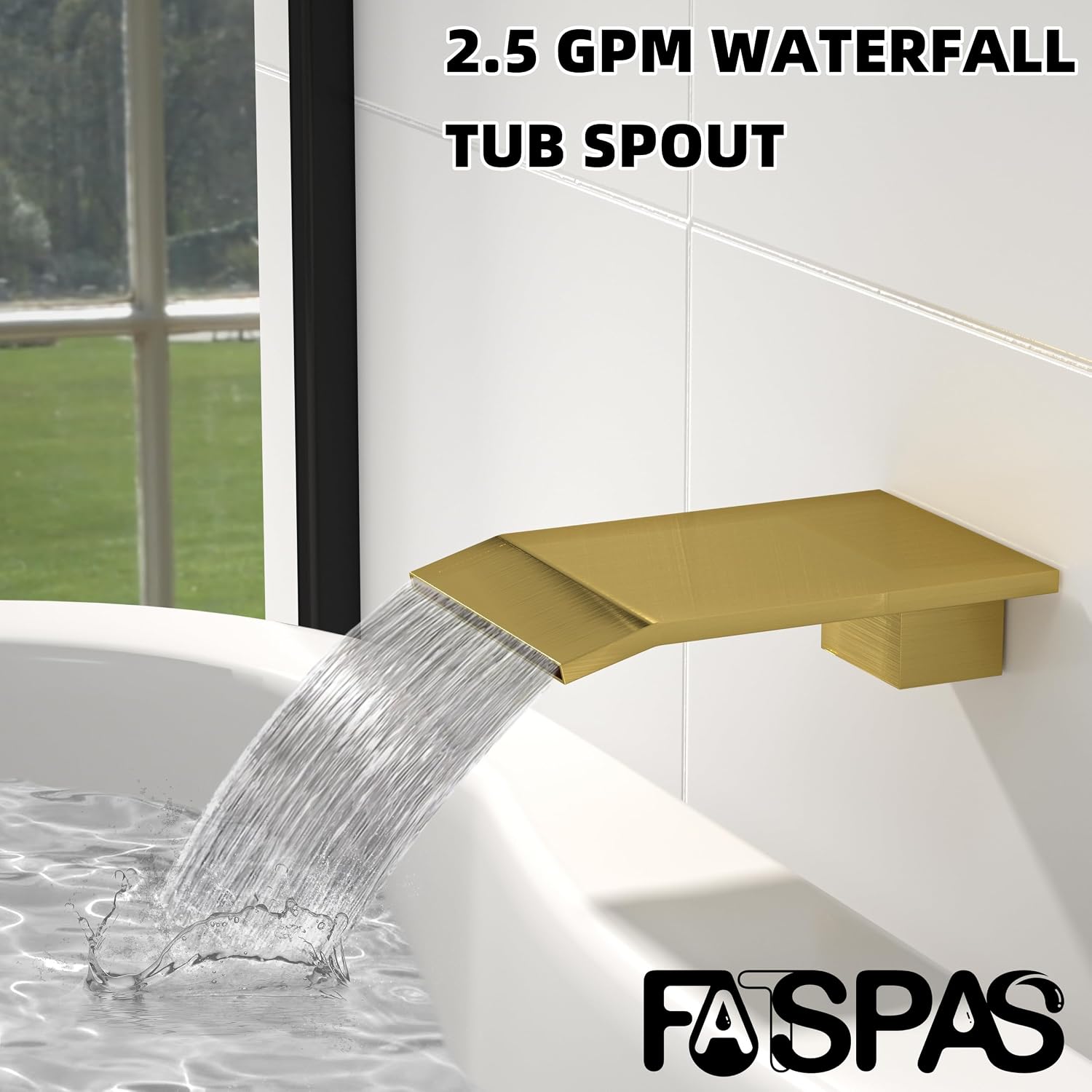 Ceiling Mount Shower System with Tub Spout, 10-Inch High-Pressure Rain Showerhead and Handheld Combo, Brushed Gold Shower Faucet Set with Rough-in Valve and Trim Kit, All-Metal