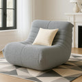 Bean Bag Chairs for Adults, Lazy Sofa Chair with Memory Foam Teddy Velvet Fabric, Large Beanbag Sofa Chair for Bedroom Living Room Dorm Office (Grey)