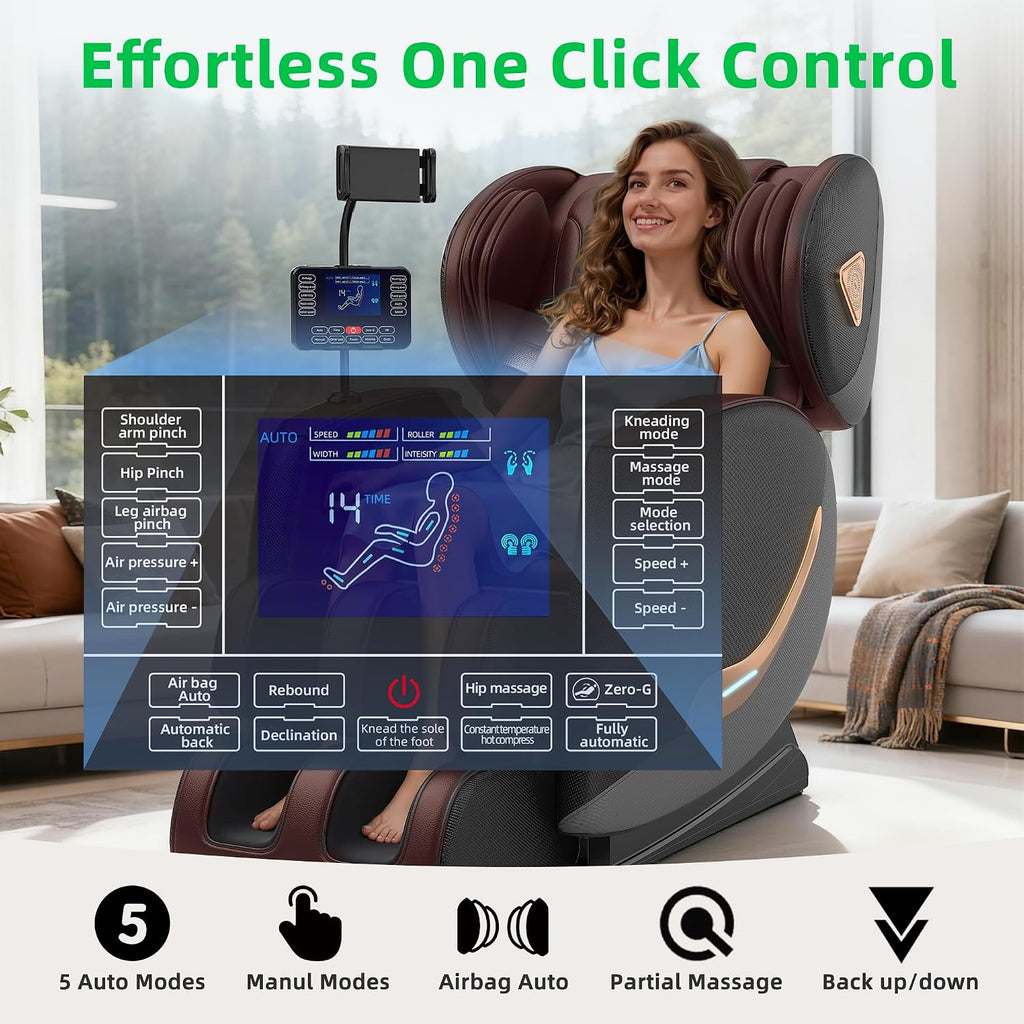 Massage Chair Full Body, Zero Gravity Massage Chair - Upgraded 10 Fix Rollers, 2026 Massage Chairs Full Body and Recliner with Heating, Foot Massage, Airbags, Home Office Relaxation
