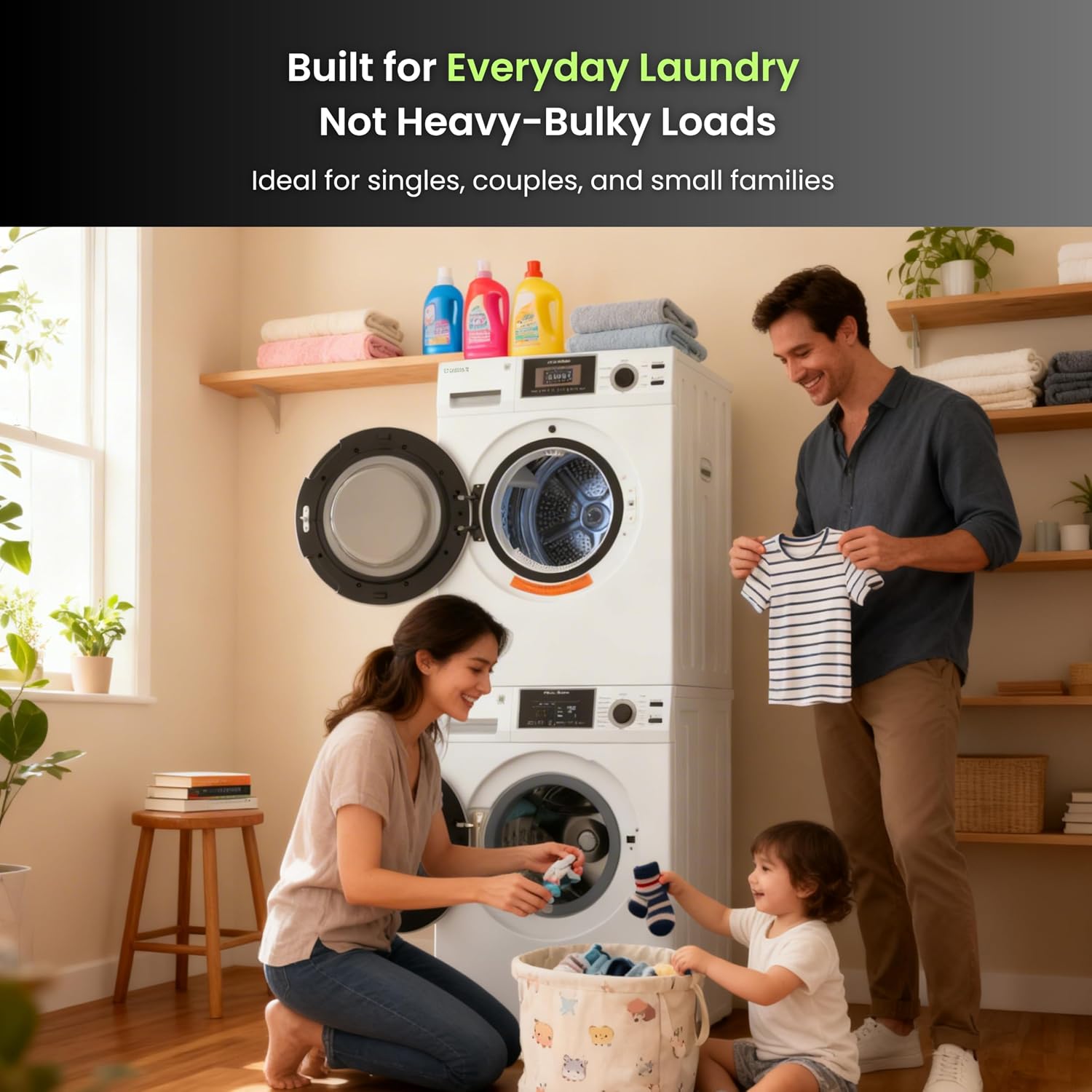 Equator Matching Laundry Set 110V ONE OUTLET 15 Lb Washer 1.62 cu.ft+13Lb Vented Dryer 3.1cu.ft
