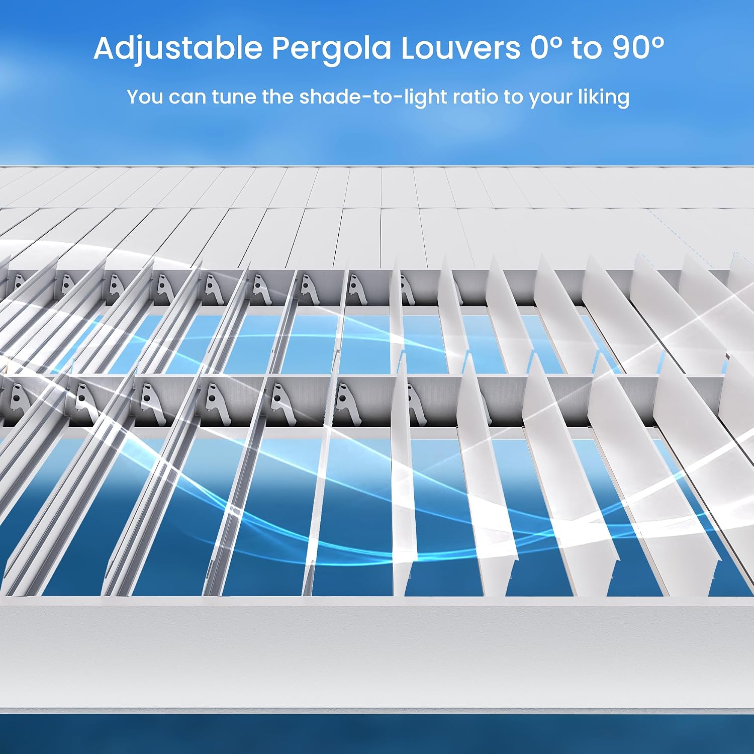 SUNBURY 10X 20FT Louvered Pergola, Outdoor Pergola, Aluminum with 4 Adjustable Roof, Netting & Privacy Curtains, Metal Roof Pergolas, Shade Cover for Patio, Backyard, Lawn, Garden, Deck (White)