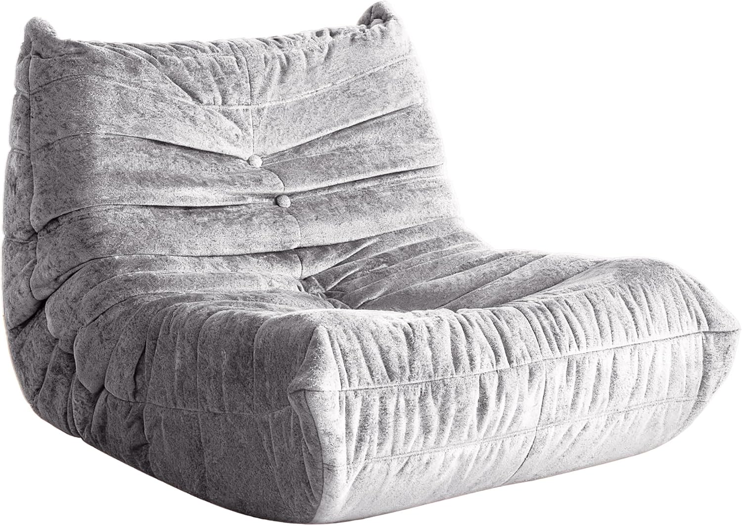 Bean Bag Chair, Giant Bean Bag Chairs for Adults, Faux Fur Memory Foam Bean Bag Couches with Filler, Fireside Lazy Sofa for Living Room, Bedroom, Office(Light Gray)