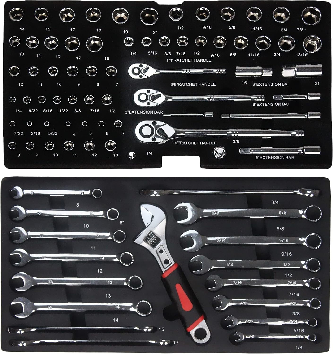 Runboll Mechanics Tool Set 339-Piece 3-Drawer Toolbox with Tools Kits Included, with pliers, ball hammer, screwdrivers, wrenches, Hex Keys, and More