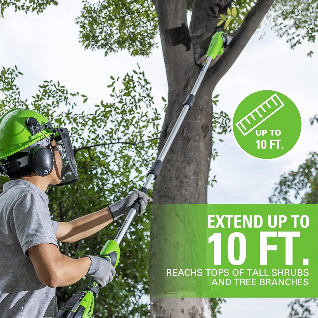 Greenworks 24V Chainsaw,24V Polesaw,Combo Kit(1)2AH Battery, (1) 2A Chargers