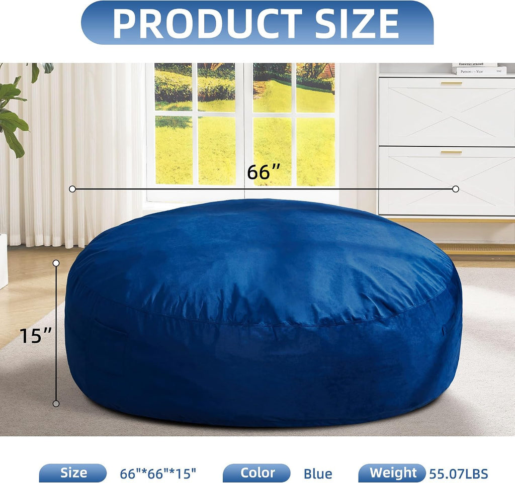 Hobestluk Bean Bag Chair 6Ft Giant Bean Bag Chairs for Adults Large Bean Chairs with Removable Cover,Big BeanBag Chairs for Living Room, Bedroom